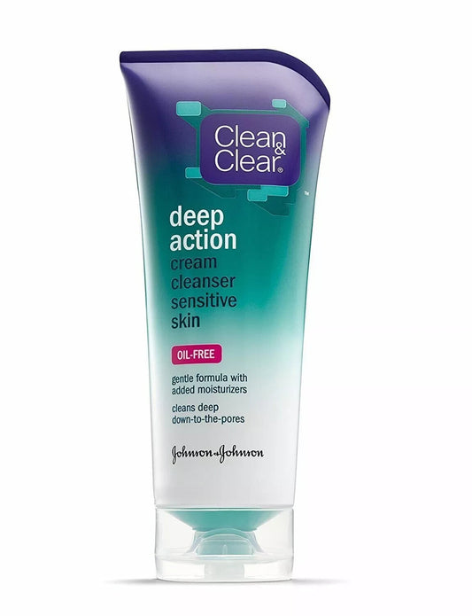 Johnson Johnson Clean & Clear Deep Action Cream Facial Cleanser Oil-Free 6.5 oz