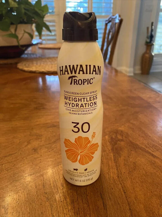 Hawaiian Tropic Weightless Hydration Continuous Sunscreen Clear Spray SPF 30 6oz