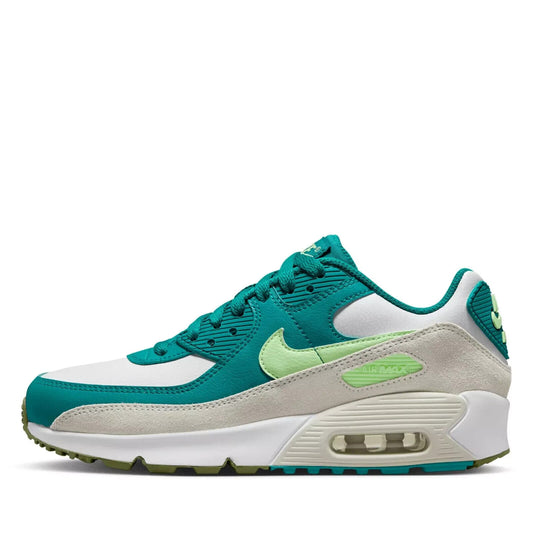 Nike Air Max 90 LTR (GS) CD6864-124 Older Kids White Green Sneaker Shoes 7 Y