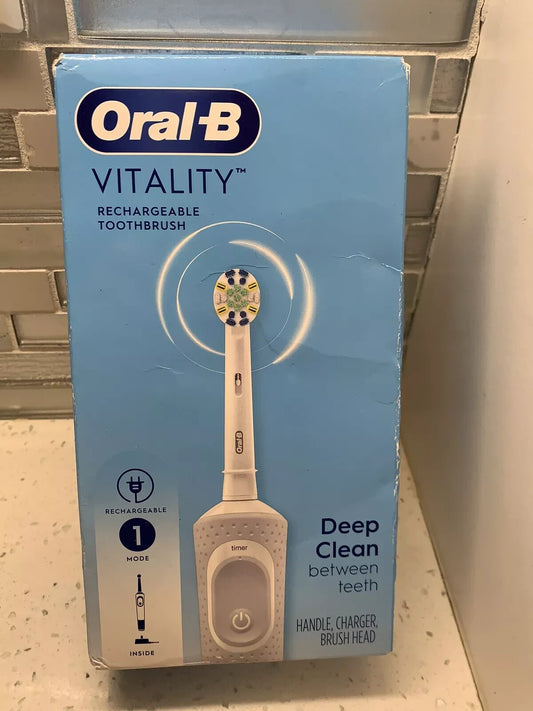 Oral-B Vitality Rechargeable Electric Toothbrush White With Built-in Timer NEW!