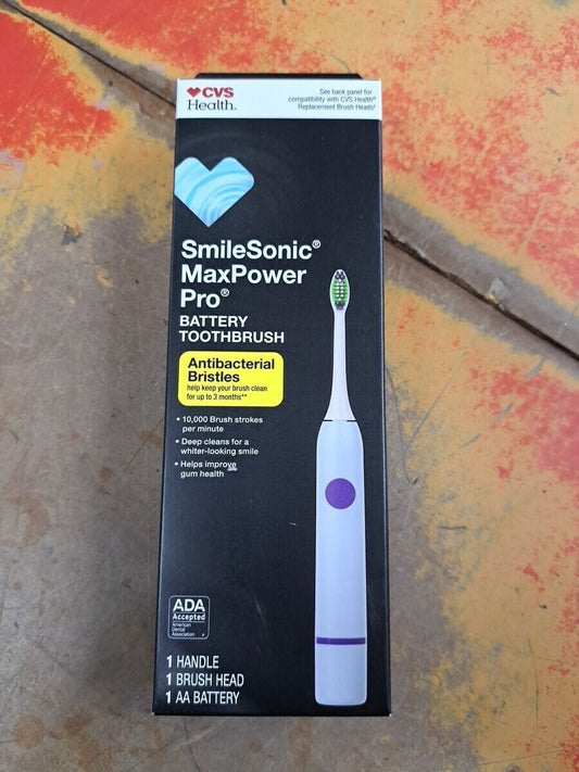 CVS Brand SmileSonic MaxPower Pro Battery Toothbrush Free Shipping