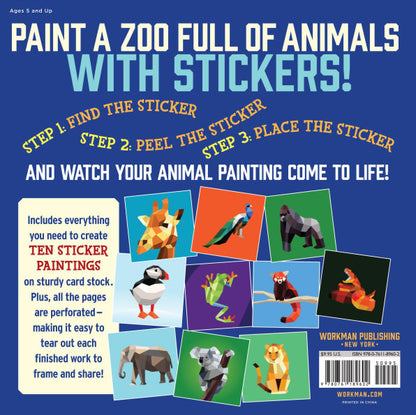 Paint by Sticker Kids: Zoo Animals: Create 10 Pictures One Sticker at a Time!(E-B00KS) DIGITAL BOOK