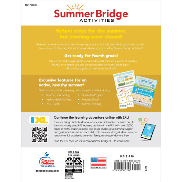 Summer Bridge Activities, Grades 3 - 4(E-B00KS) DIGITAL BOOK