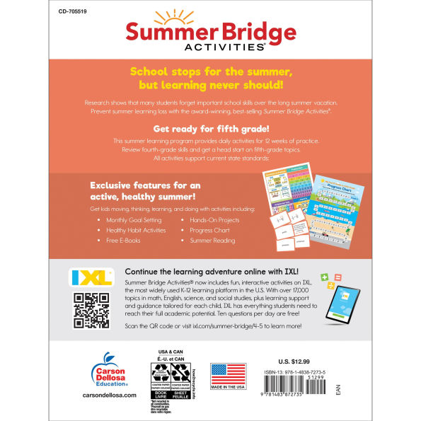 Summer Bridge Activities, Grades 4 - 5(E-B00KS) DIGITAL BOOK