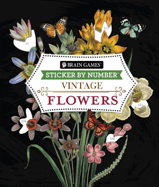 Brain Games Vintage Floral Sticker By Number(E-B00KS) DIGITAL BOOK
