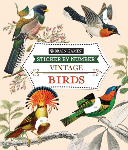 Brain Games Sticker By Number Vintage Birds(E-B00KS) DIGITAL BOOK