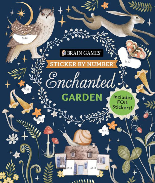 Brain Games Sticker By Number ENCHANTED Garden(E-B00KS) DIGITAL BOOK