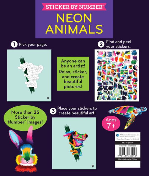 Sticker by Number Neon Animals(E-B00KS) DIGITAL BOOK