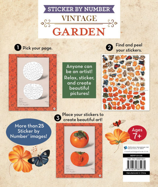 Sticker By Number Vintage Garden(E-B00KS) DIGITAL BOOK