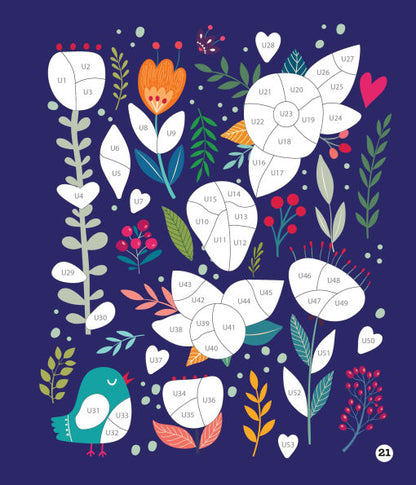 Sticker By Number Blooms(E-B00KS) DIGITAL BOOK
