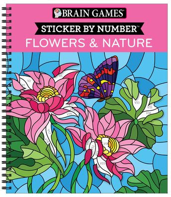 Brain Games Sticker by Number Flowers & Nature(E-B00KS) DIGITAL BOOK