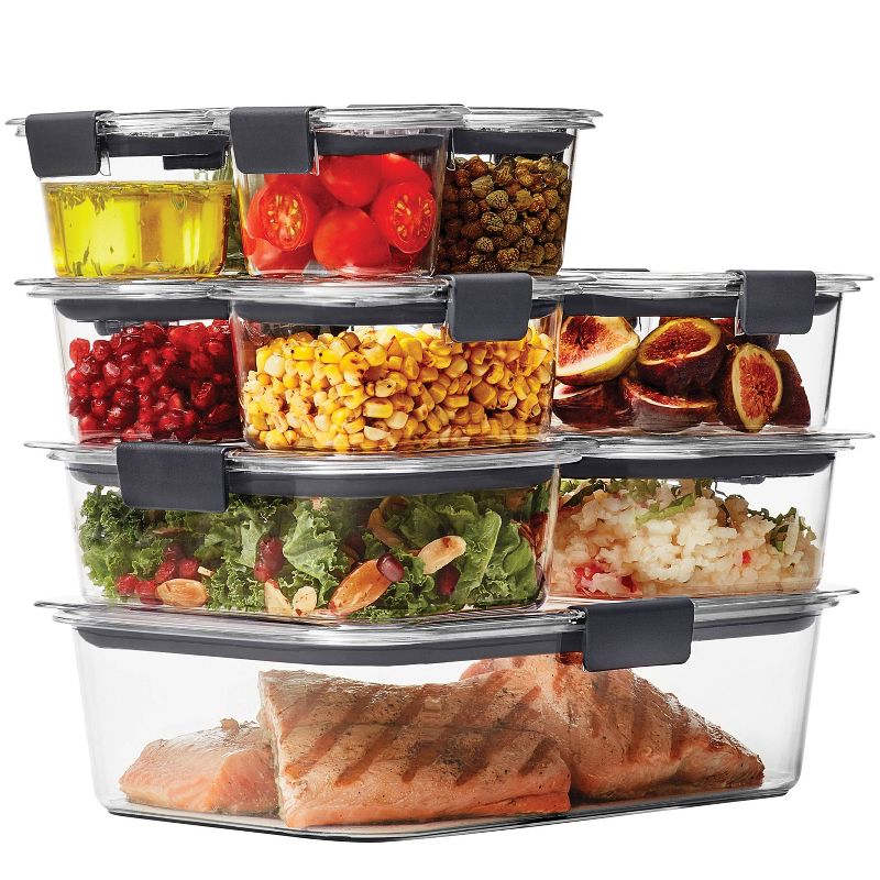 Rubbermaid Brilliance 22pc Plastic Food Storage Container Set Clear: Microwave, Dishwasher & Freezer Safe, 1 Year Warranty