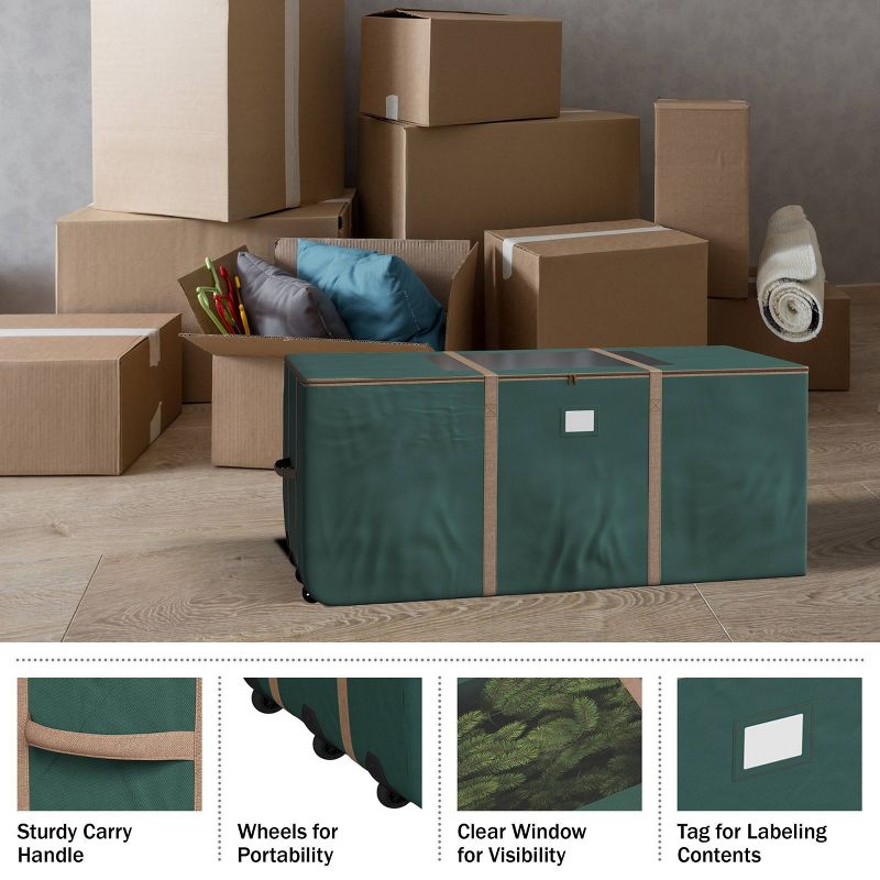 Pure Garden 67'' Rolling Storage Bag Solid Colored Exterior Green