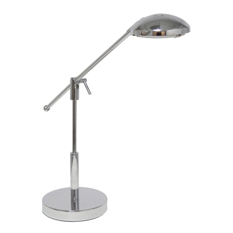 Creekwood Home Sleek Essentials 21" Pivot Arm Modern (Includes LED Light Bulb) Desk Lamp Chrome Finish