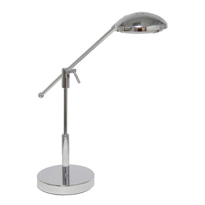 Creekwood Home Sleek Essentials 21" Pivot Arm Modern (Includes LED Light Bulb) Desk Lamp Chrome Finish