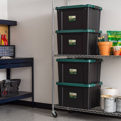 IRIS 4pk Remington 78qt Heavy Duty Plastic Storage Totes Bin with Lid Black: Portable Lidded Utility Tubs, BPA-Free
