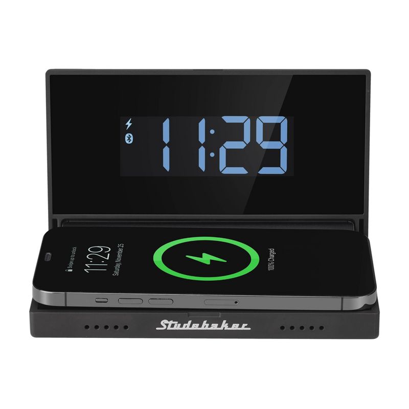 tudebaker Techmate Travel Companion with Clock and Wireless Charging Station