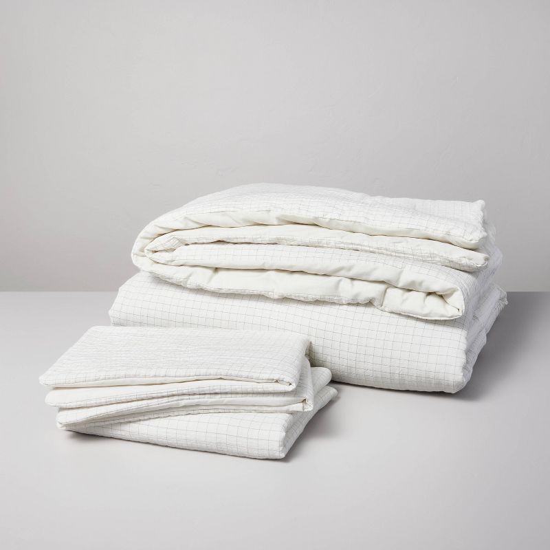 3pc Mini Grid Stitch Comforter Bedding Set - Hearth & Hand™ with Magnolia