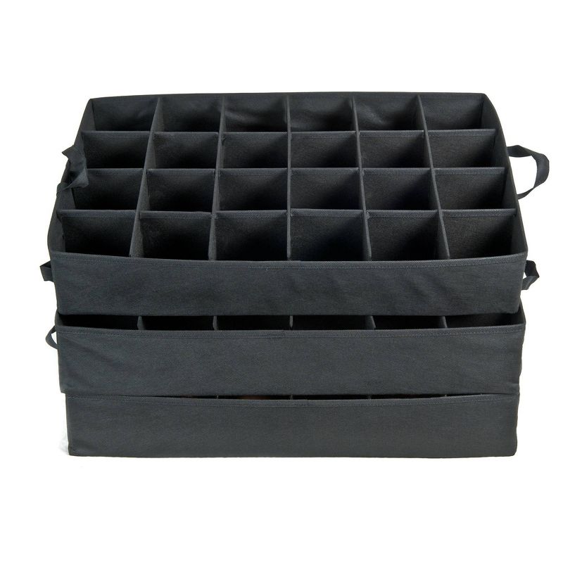 TreeKeeper 3 Tray Ornament Keeper Storage Bag with Front Pocket: Christmas Ornament Organizer, Padded Lining, Green