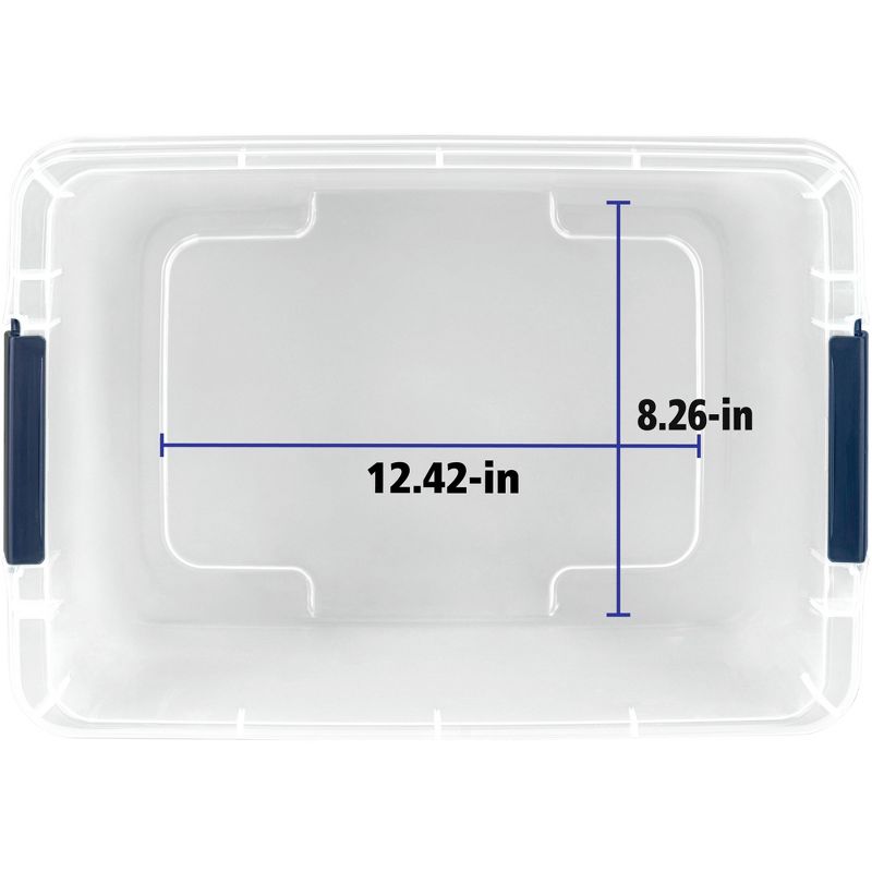 Home Logic 15qt 8pk Storage Bins Clear: Lidded, Stackable, Portable, Built-In Handles, Transparent, Plastic Containers