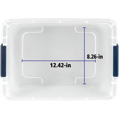 Home Logic 15qt 8pk Storage Bins Clear: Lidded, Stackable, Portable, Built-In Handles, Transparent, Plastic Containers