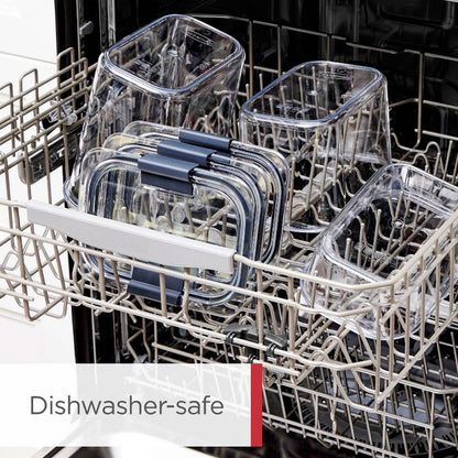 Rubbermaid Brilliance 36pc Plastic Food Storage Container Set: Clear, Microwave & Freezer Safe, Dishwasher Safe, Lifetime Warranty