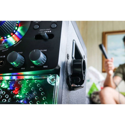 Singing Machine Bluetooth Karaoke System with LED Disco Lights and Microphone