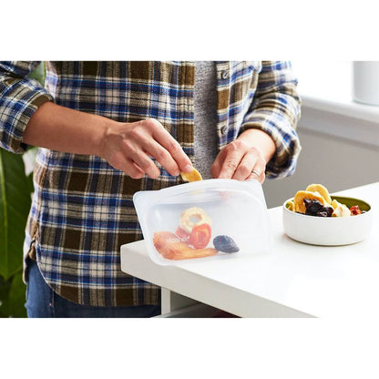 stasher Premium Silicone Reusable Food Storage Bags Lunch Starter Kit - 4pk - Clear