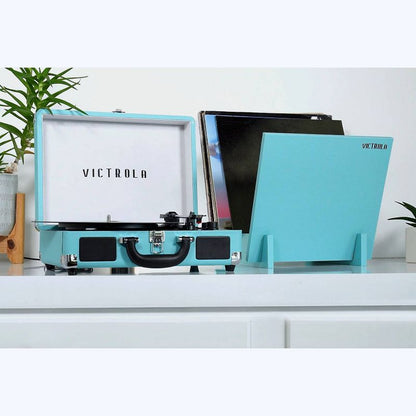 Victrola Journey Suitcase Record Player with Matching Record Stand Bluetooth - Turquoise