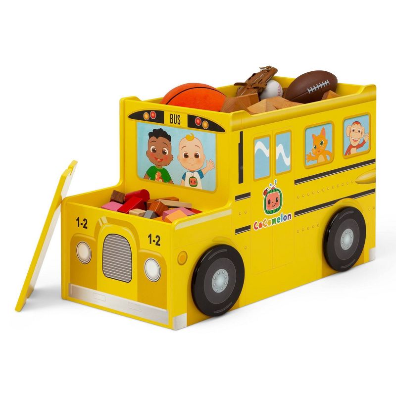 Delta Children Cocomelon School Bus Toy Box - Greenguard Gold Certified