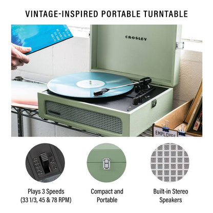Crosley Voyager Bluetooth Vinyl Record Player - Sage