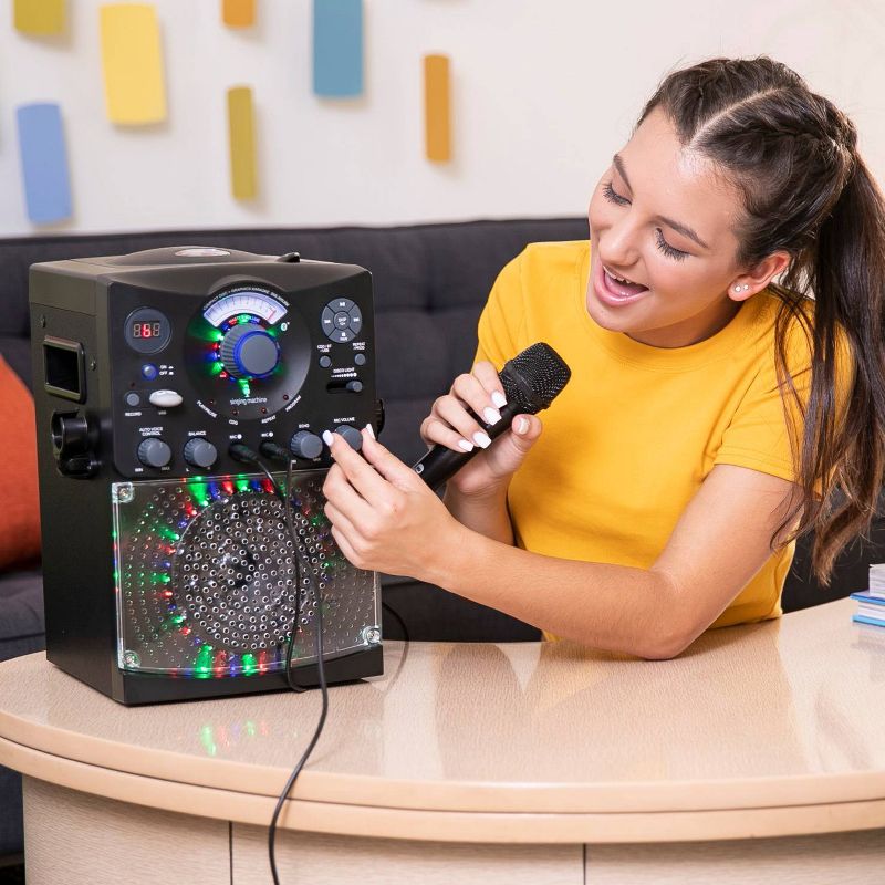 Singing Machine Bluetooth Karaoke System with LED Disco Lights and Microphone