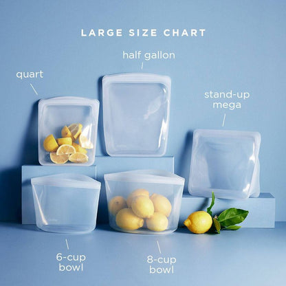 stasher Premium Silicone Reusable Food Storage Bags Lunch Starter Kit - 4pk - Clear