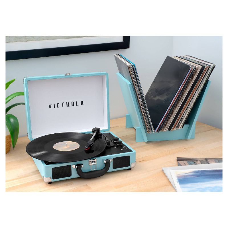 Victrola Journey Suitcase Record Player with Matching Record Stand Bluetooth - Turquoise