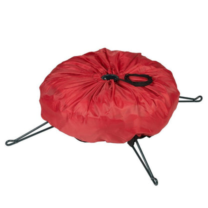 TreeKeeper 7.5' Santa's Bags Upright Tree Storage Bag: Christmas Tree Storage, Built-In Handles, Polyester, Red