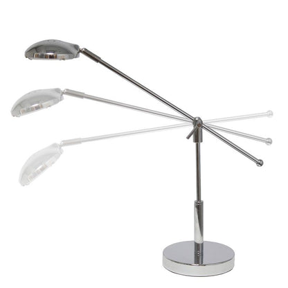 Creekwood Home Sleek Essentials 21" Pivot Arm Modern (Includes LED Light Bulb) Desk Lamp Chrome Finish