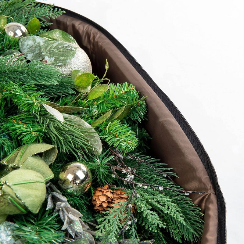 30" Wreath Storage Bag with Removable Handle - TreeKeeper: Padded Polyester, Built-In Handles, Spot Clean, 4.23 Volume