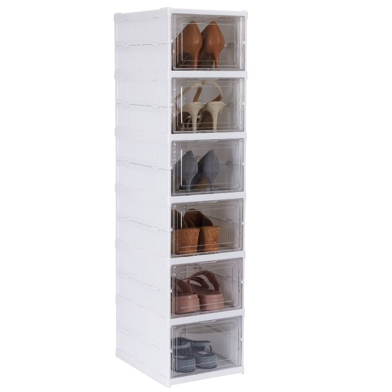 Simplify 6 Tier Collapsible Shoe Organizer Storage Box
