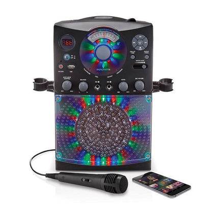 Singing Machine Bluetooth Karaoke System with LED Disco Lights and Microphone