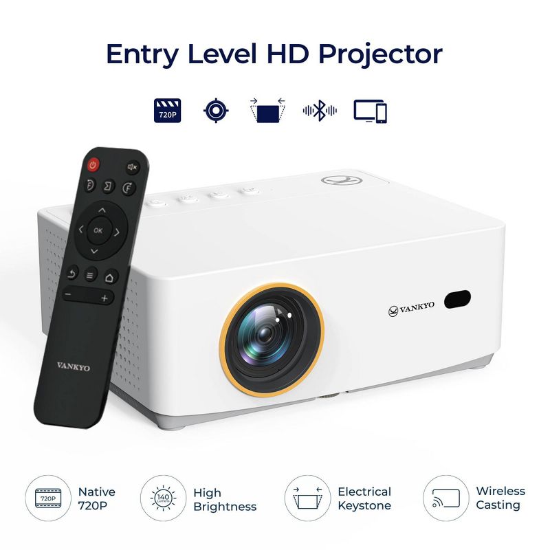 Vankyo Leisure 470W 720P Portable Projector with Wireless Connectivity