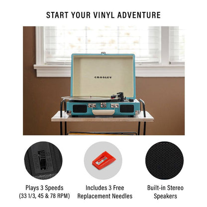 Crosley Cruiser Plus Bluetooth Vinyl Record Player - Turquoise