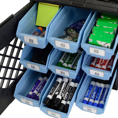 UbeCube Grabinet Kit 3"x3" Crate Black/Gray Bin: Stackable Polypropylene Decorative Box, Industrial Style, 13.5" Square
