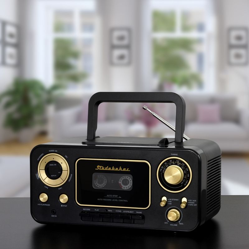 Studebaker Portable CD Player with AM/FM Radio and Cassette Player/Recorder (SB2135)