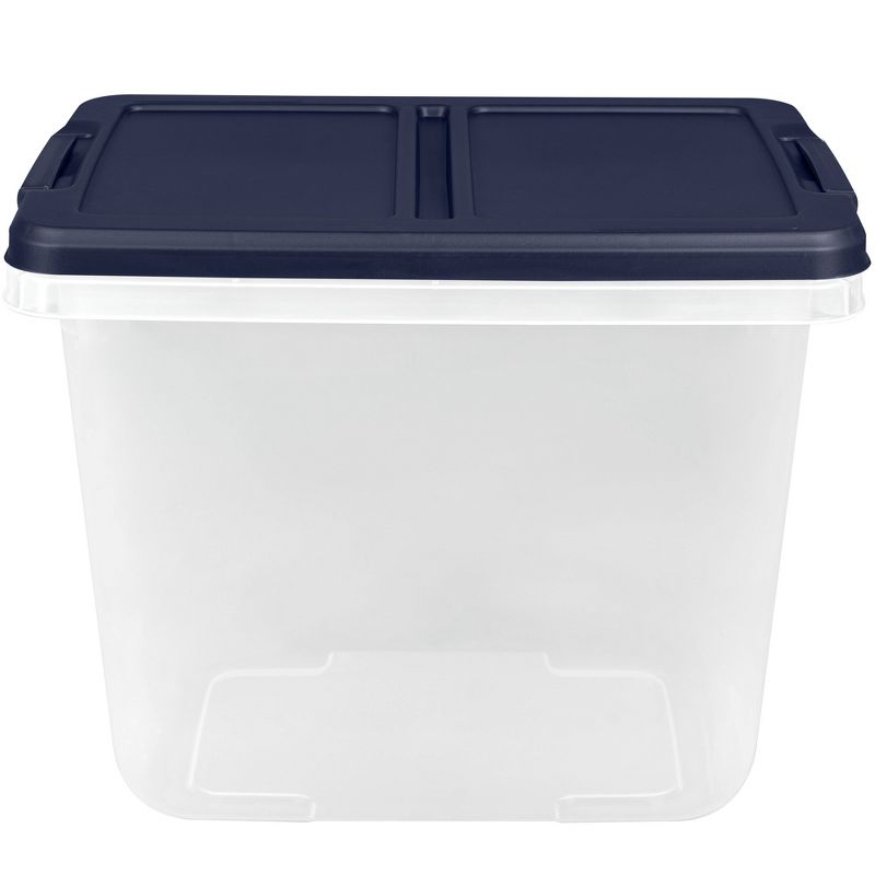 Home Logic 29qt 6pk Storage Bins Clear: Lidded, Stackable, Portable, Built-In Handles, Transparent, Universal Storage