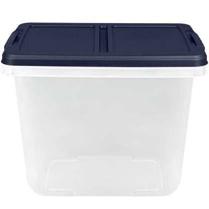 Home Logic 29qt 6pk Storage Bins Clear: Lidded, Stackable, Portable, Built-In Handles, Transparent, Universal Storage