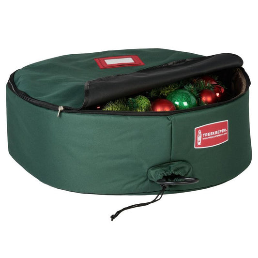 30" Wreath Storage Bag with Removable Handle - TreeKeeper: Padded Polyester, Built-In Handles, Spot Clean, 4.23 Volume