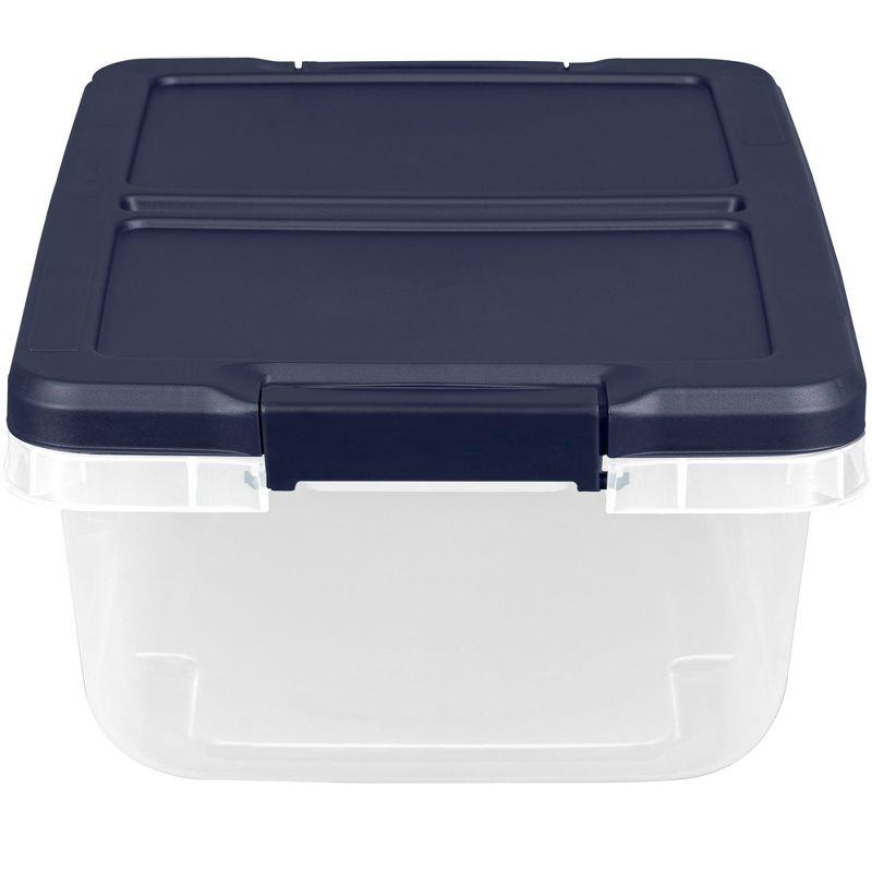 Home Logic 15qt 8pk Storage Bins Clear: Lidded, Stackable, Portable, Built-In Handles, Transparent, Plastic Containers