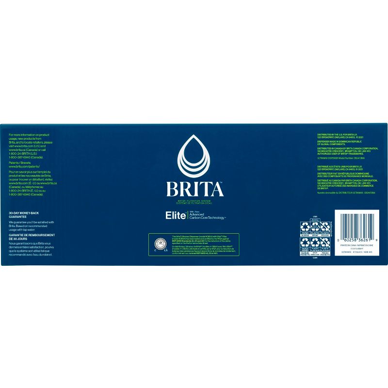 Brita Extra Large 27-Cup UltraMax Filtered Water Dispenser with Filter - Jet Black
