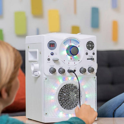 Singing Machine Bluetooth Karaoke System with LED Disco Lights CD+G USB and Microphone Karaoke Machine