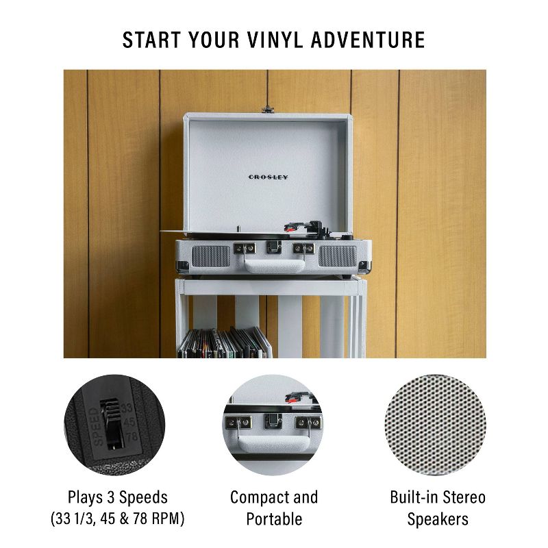 Crosley Cruiser Plus Bluetooth Vinyl Record Player - White Sand